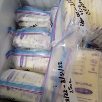 Breastmilk Available, stored in deep freezer, some bags with colostrum milk mixture