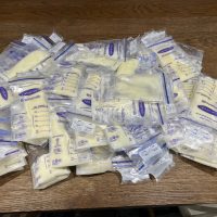 Multiple frozen milk pouches available