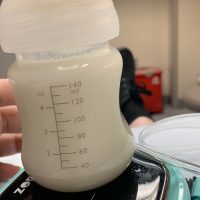 Healthy momma and baby breastmilk