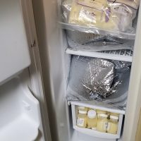 Over supply of breast milk with a newborn. Nicotine and alcohol free.